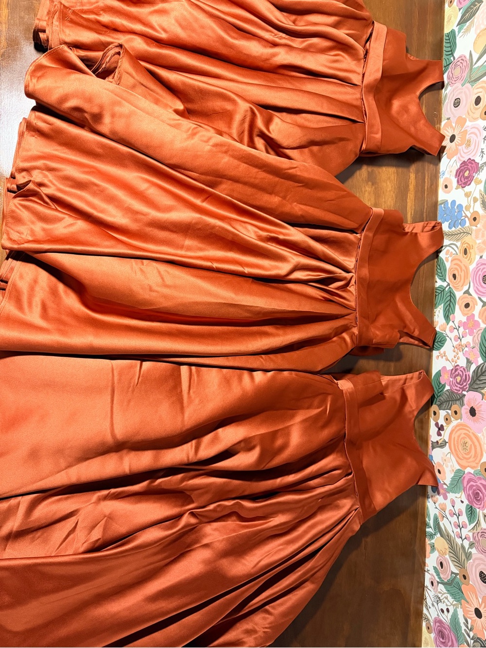 Child size 5 Satin Fit-and-Flare Dress in Rust flower girl dress